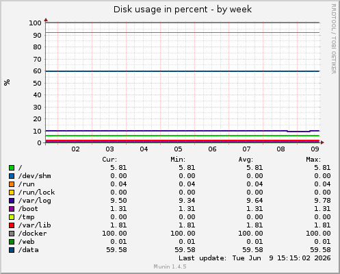 Disk usage in percent